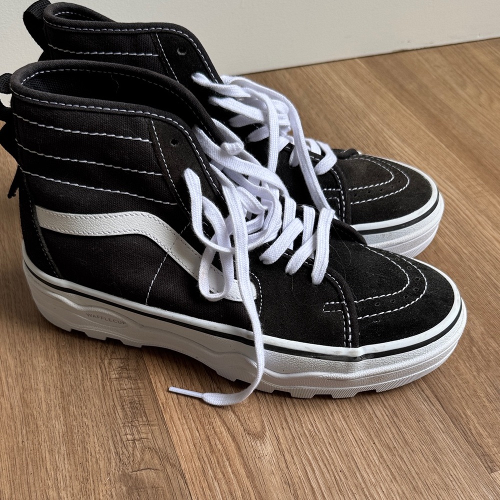 Vans Black and White High-Top Sneakers